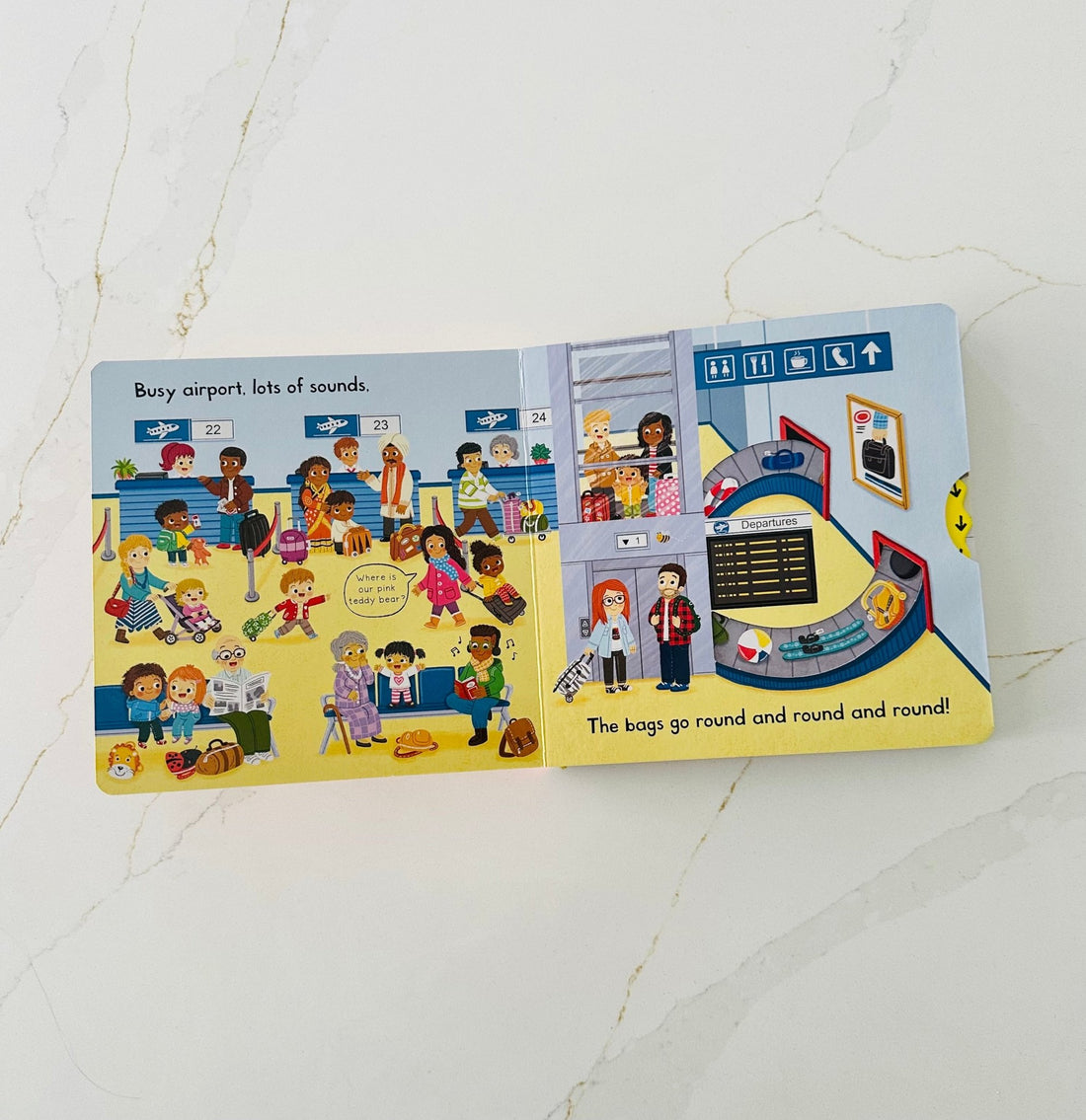 Busy Airport - Push, Pull and Slide book - Wondertivity